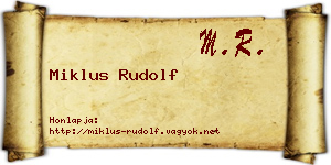 Miklus Rudolf névjegykártya